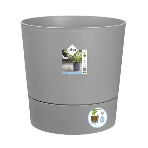 ELHO - Blomkruka - Greensense Aqua Care Round 43 - Lätt cement - Inomhus/utomhus - Ø 43 x H 42,5 cm