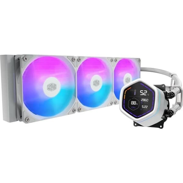 COOLER MASTER - MasterLiquid Core Nex Digital 360 Vit ARGB - MLX-D36M-A18PW-RD - Vattenkylning - Fläkt Ø 120 mm