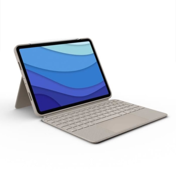Löstagbart tangentbordsfodral - LOGITECH - Combo Touch - För iPad Pro 11 tum (1:a, 2:a, 3:e och 4:e generationen) - Sandfärg