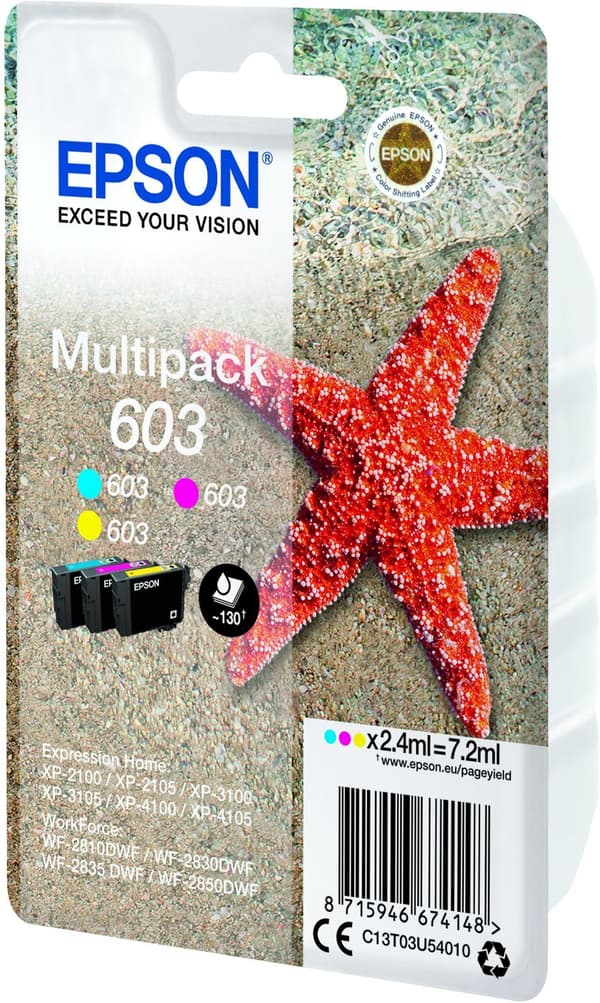 Bläck - EPSON - Multipack 3 färger - Starfish 603
