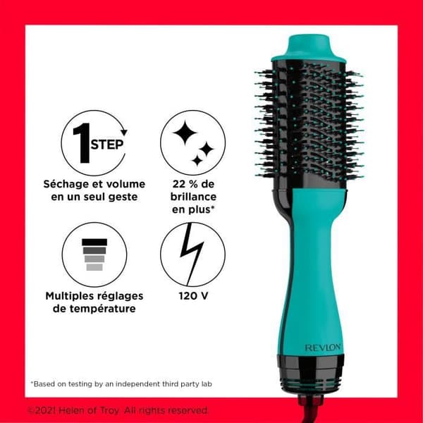 REVLON Teal Blue Tork- och stylingborste - Jonisk teknik - 2 hastigheter - Blå