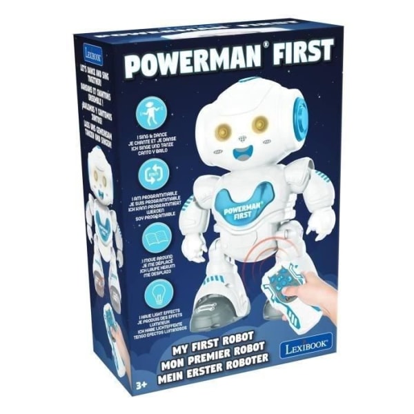 Powerman första programmerbara robot med dans, musik, demo och fjärrkontroll