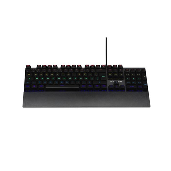 Mekaniskt speltangentbord - THE G-LAB - KEYZ -CARBON -EX/FR - Bakgrundsbelyst - Blå switch - Handledsstöd - FR