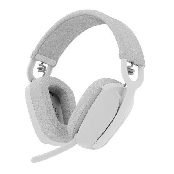 Logitech - Lätt trådlös lyssnande hjälm med bakgrund Micro Anti -Noise - Vibe 100 - White Area