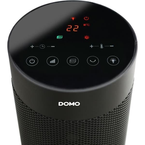 Keramisk värmeelement med vedeldseffekt - 2000 W - DOMO - DO7345H - 83,5 cm - Svart