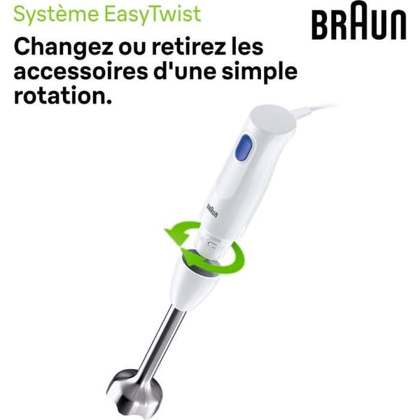 Stavmixer - BRAUN - MultiQuick 1 MQ10.202M - 450 W - 1 hastighet - Vit