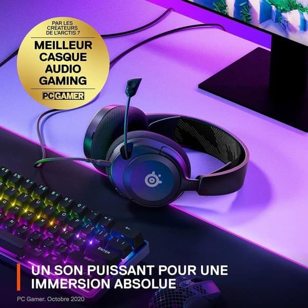 Gaming Headset - STEELSERIES - Arctis Nova 1 - Kabelansluten - Multiplattform - Svart