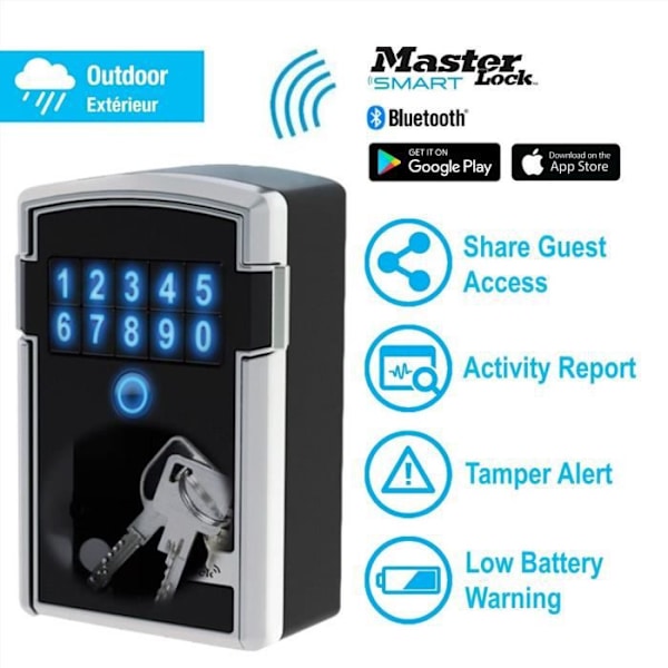 MASTER LOCK Säker Bluetooth-nyckellåda - L-storlek - Ansluten nyckellåda
