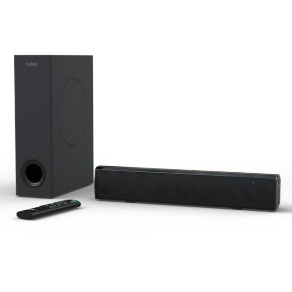 MAJORITY BOWFELL PLUS - 2.1 soundbar - Bluetooth, USB, Optisk och Aux-in - Trådbunden subwoofer - EQ-kontroll - 100W - Svart