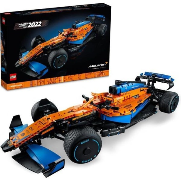 LEGO 42141 Technic McLaren Formel 1 2022 racerbil, skalenlig F1, byggsats, modellsats för vuxna