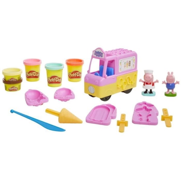 Play-Doh Peppa Pig and the Ice Cream Truck, med Peppa, George och 5 krukor  lekdeg för 3-åringar f0c7