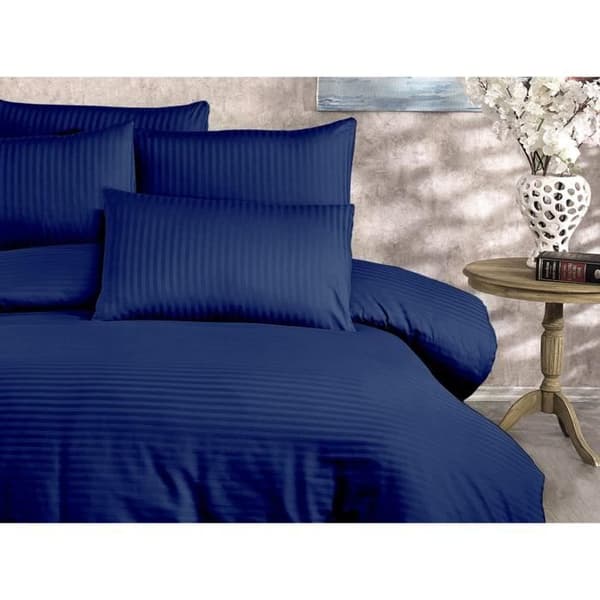 Bäddset - 1 påslakan 220 x 240 cm + 2 örngott 60 x 60 cm - 80% bomull, 20% polyester - Blå