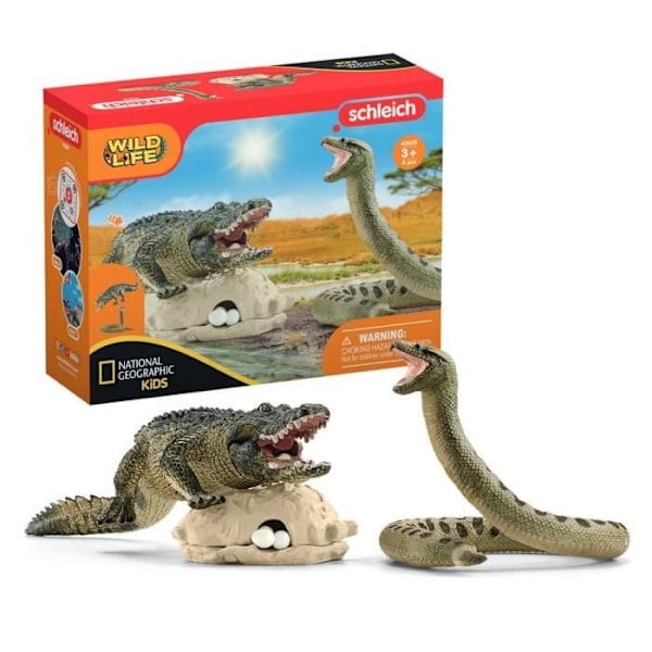 Duel Aligator/Anaconda box set, figurer av vilda djur, Schleich 42559 Wild Life, För barn från 3 år