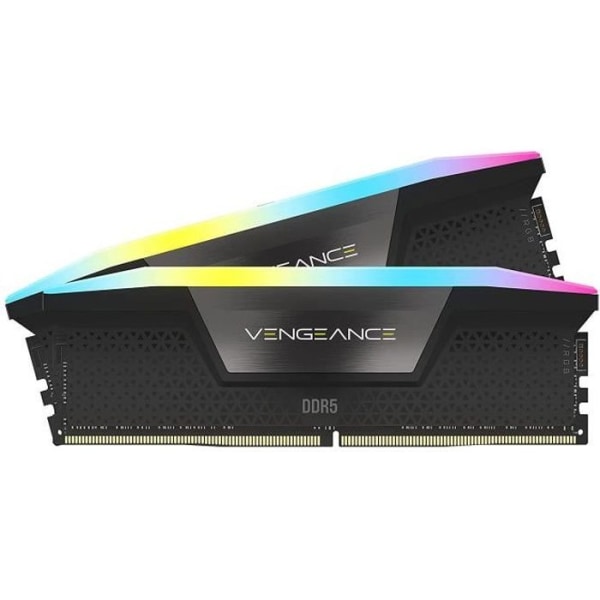RAM-minne - CORSAIR - Vengeance RGB DDR5 RAM 32GB (2x16GB) 6000MHz CL30 Intel XMP iCUE-kompatibel - Svart (CMH32GX5M2B6000C30)