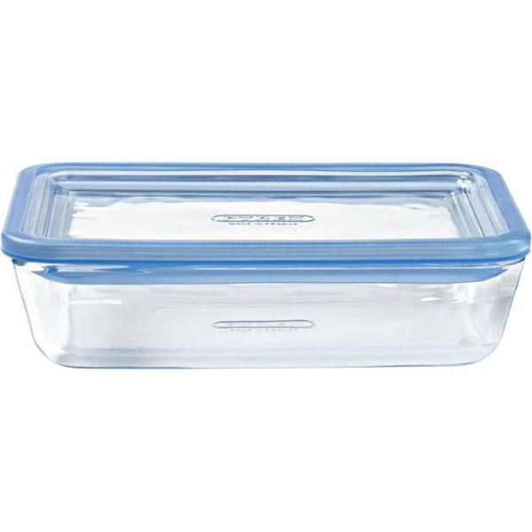 Set med 3 förvaringsbehållare med lock - PYREX - Zero Plastic - Glas - Rektangulär - 1,5 L