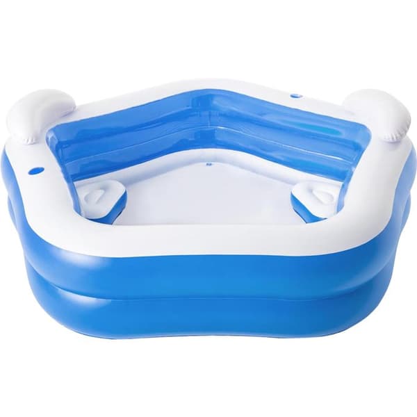 BESTWAY Octagonal uppblåsbar pool med säten och nackstöd 213 x 206 x 69 cm