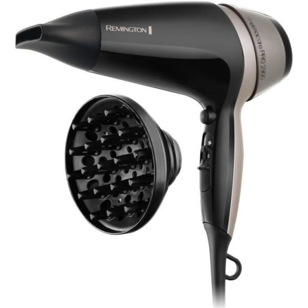 REMINGTON D5715 Professional Ionic Thermacare hårtork 2300W, keramisk grill, homogen värme Svart, Brun