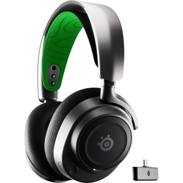 Gaming Headset - STEELSERIES - Arctis Nova 7X - Trådlöst - Multiplattform - Svart / Grön