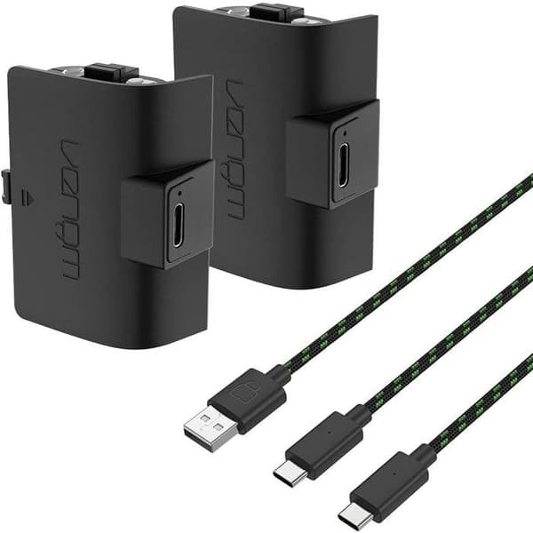 Venom Pack med två uppladdningsbara batterier för Xbox Series X Controller - S - Svart