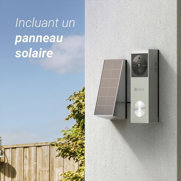 EZVIZ HP3 PRO Ansluten Videodörrklocka - Silverfärgad solpanel ingår