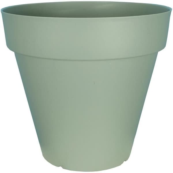 RIVIERA SOLEILLA rund blomlåda - Plast - Diameter 50 cm - Lergrön
