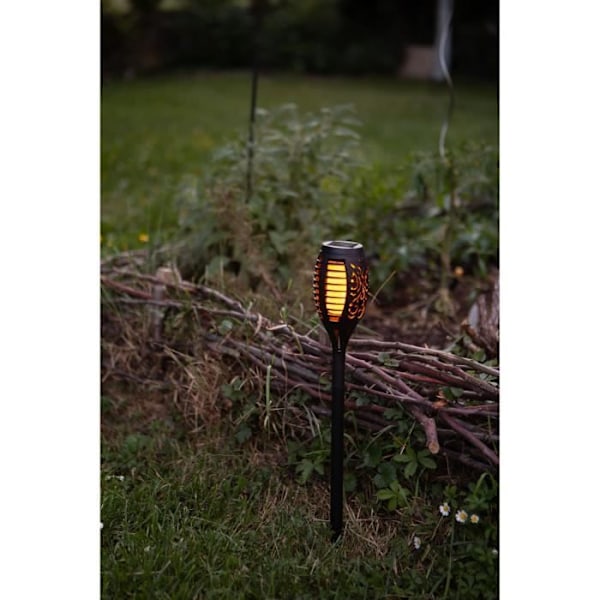 Solarfackla i harts 12 Facter Ambrée LED: er Ø 7,3 cm H47cm - Galix