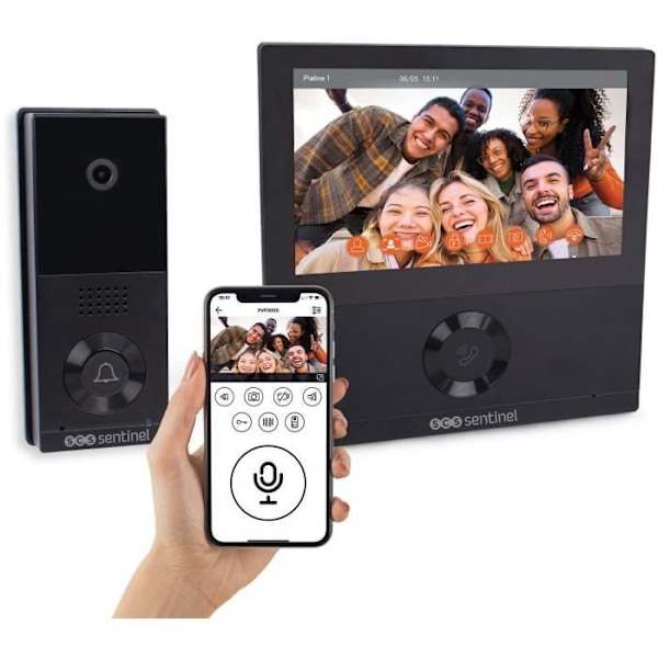 Kabelansluten videointercom - SCS SENTINEL - VisioWifi - Night vision - Svart