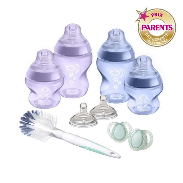 Tommee Tippee - Closer to Nature nappflaskor - Brösthärmar moderbröst med anti-kolikventil - Rosa