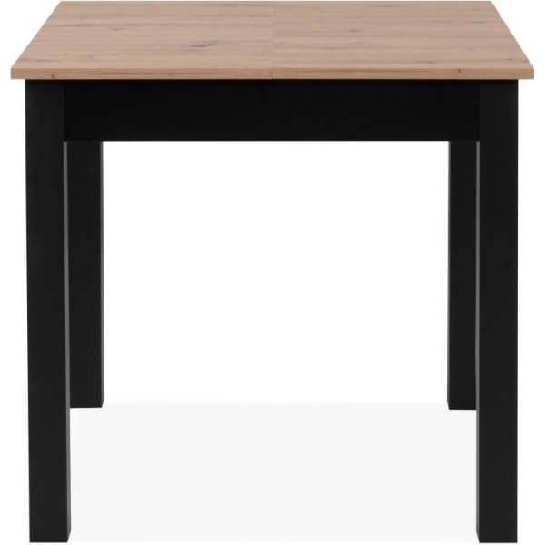COBURG utdragbart matbord - Artisan ek och svart dekor - Förlängning 40 cm - 4-6 personer - L 80-120 x D 90 x H 76,5 cm