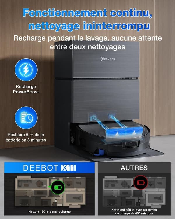 ECOVACS DEEBOT X11 Pro Omni robotdammsugare & mattvätt, OMNI Cyclone, 19 500 Pa svart