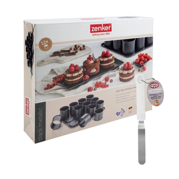 ZENKER Mini Bakplåt för Kakor och Glasyrspatel - Svart Metallic