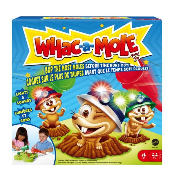 Mole Hunt Arkadspel - MATTEL GAMES - Med klubbor, ljus och ljud