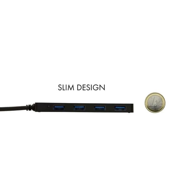 USB-C HUB I-TEC med 4 USB 3.0-portar med integrerad kabel 20 cm