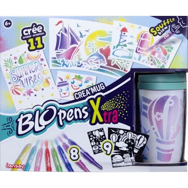 Blopens - LANSAY - Créa'mug - 9 stenciler - 1 mugg - Från 6 år