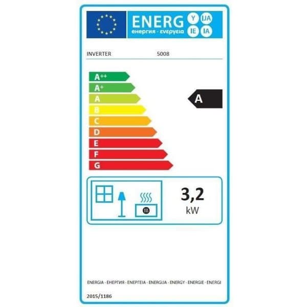 INVERTER 5008 - 3200 watt - Elektronisk oljekamin - 24H-programmering - CO2-detektor - Barnsäkerhet
