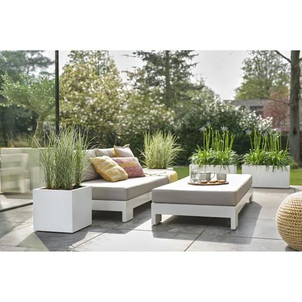 Elho Vivo Next Square 40 Blomlåda - Vit - Ø 39 x H 38 cm - inomhusutomhus - 100% återvunnen