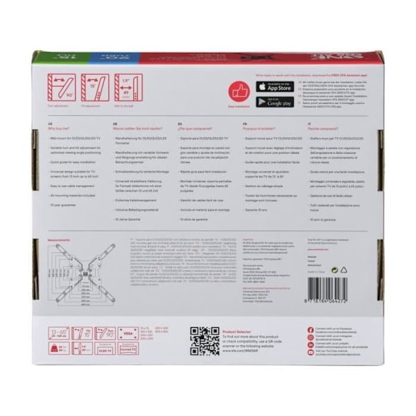 EN FÖR ALLA WM2441 Vippa och vrida 90 ° väggfäste för TV från 33 till 140 cm (13-55)