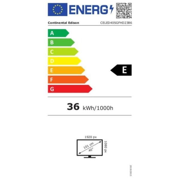 CONTINENTAL EDISON - CELED40SGFHD23B6 - LED-TV - Full HD - 40 (102 cm) - Smart Google TV - Wifi Bluetooth - 3xHDMI - 2xUSB