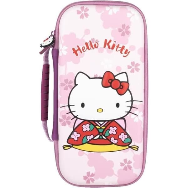Skydds- och transportfodral - KONIX - Hello Kitty Nintendo Switch 2 - Tillbehörsförvaring - 3D-mönster - Rosa