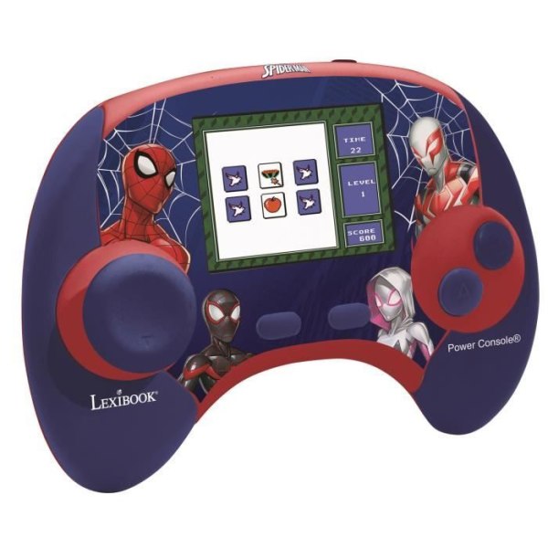 LEXIBOOK - Franska/engelska tvåspråkig utbildningskonsol - Spiderman, 2,8 tums LCD-skärm - blå/röd -JCG100DPi1