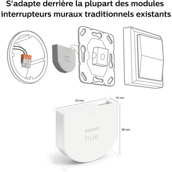Philips Hue Wall Switch Module, 2, White Pack fungerar med Alexa, Google Assistant och Apple HomeKit