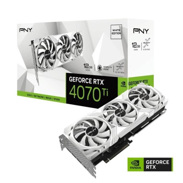 PNY - Grafikkort - GeForce RTX  - 4070 TI 12 GB Verto Triple Fan - White Edition