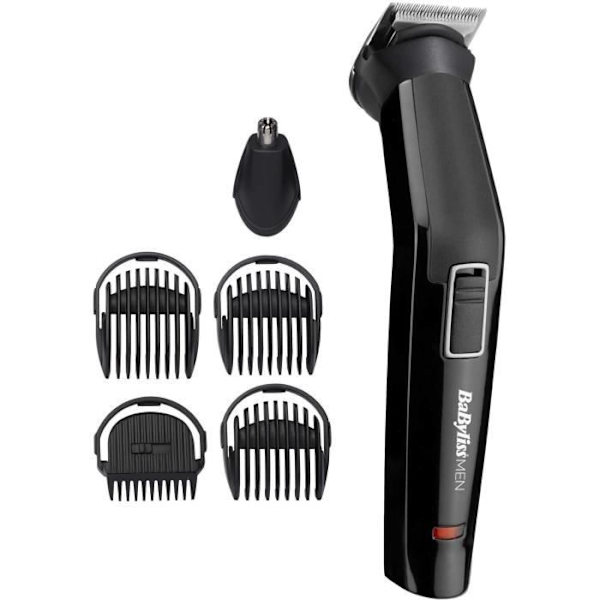 BABYLISS MT725E - 6 i 1 multifunktionstrimmer - Trådlös - 60 min autonomi - 2 utbytbara tillbehör - Tvättbara huvuden