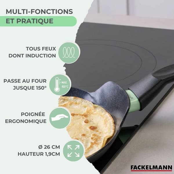 Candlemas crepe maker set - FACKELMANN - BRANDAO - Ø 26 cm - 3 redskap