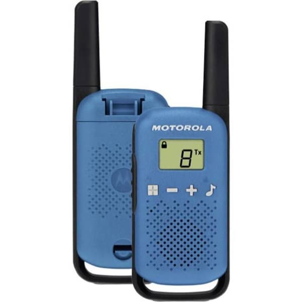 Motorola Walkie Talkie - 2 st - Blå - Räckvidd 8 km - Handsfree - Effekt 500 mW