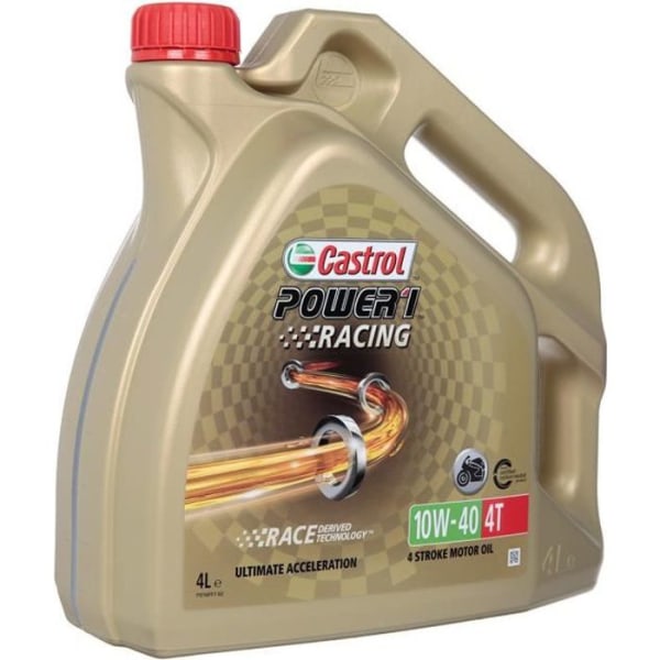 CASTROL Power 1 Racing 4T syntetisk motorolja 10W-40 - 4 L