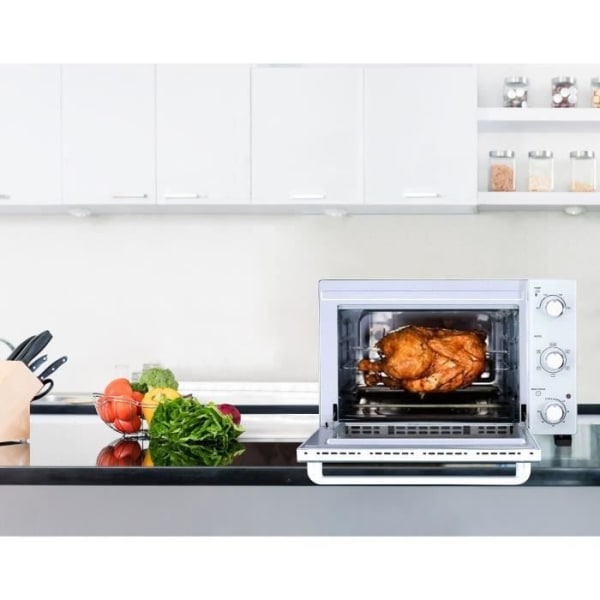 CONTINENTAL EDISON CEMF35W - Elektrisk miniugn 35L vit - 1500W - Rotisserie, Naturlig konvektion