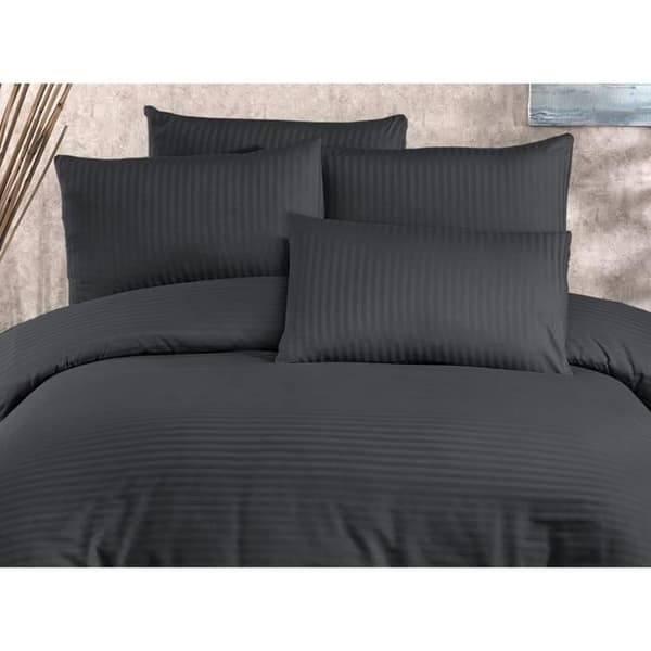 Bäddset - 1 påslakan 220x240 cm + 2 örngott 60x60 cm - 70% polyester, 30% bomull - Antracit