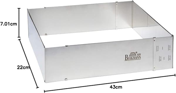 Justerbar bakram - BIRKMANN - EASY BAKING - Stål - 22 x 25 till 43 x 48 cm, H 7 cm