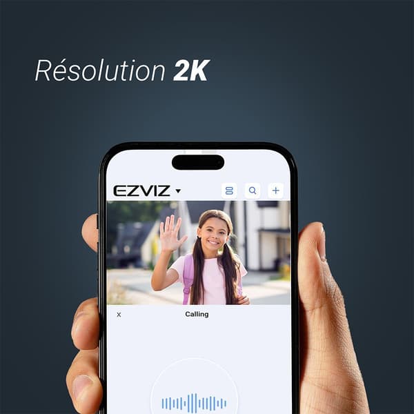 EZVIZ HP3 PRO Ansluten Videodörrklocka - Silverfärgad solpanel ingår